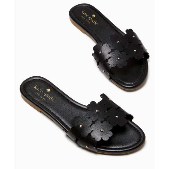 kate spade Shoes - NEW Kate Spade Women's US Size 7.5, 8 Daisy Field Slide Sandals, Black Gold